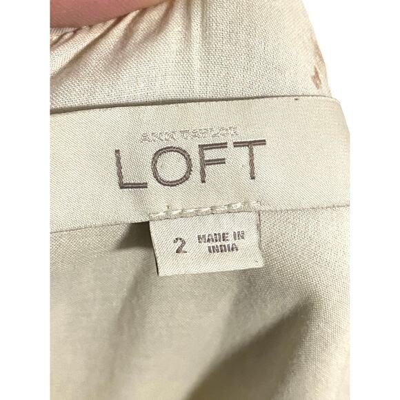 LOFT Linen Blend Sleeveless Fit and Flare Dress 2 Floral Coastal Quiet Luxury - Picture 8 of 9